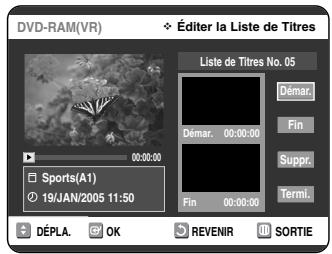 SAMSUNG DVD-VR325P - Suppression d'une partie d'un titre - 5