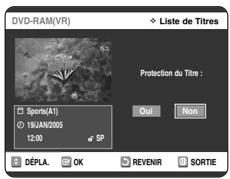 SAMSUNG DVD-VR325P - Verrouillage d'un titre par mesure de protection - 7