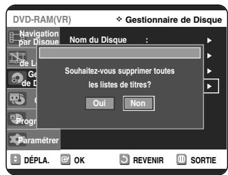 SAMSUNG DVD-VR325P - Suppression de toutes les Listes de Titres - 7