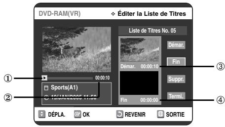 SAMSUNG DVD-VR325P - Suppression d'une partie d'un titre - 7