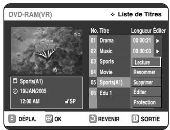 SAMSUNG DVD-VR325P - Verrouillage d'un titre par mesure de protection - 5