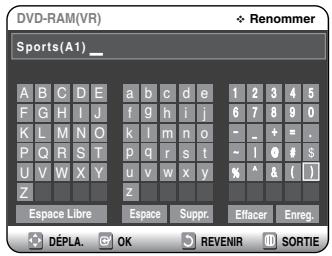 SAMSUNG DVD-VR325P - Modification du nom d'un titre - 8