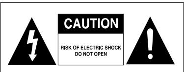 CAUTION RISK OF ELECTRIC SHOCK DO NOT OPEN