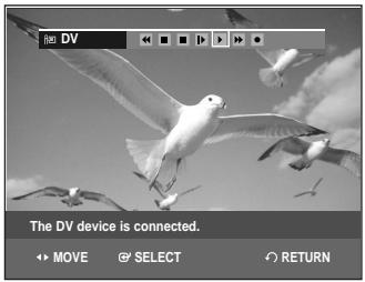 DV The DV device is connected. MOVE SELECT RETURN