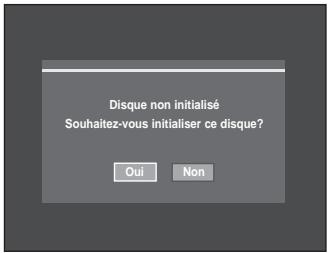 Disque non initialisé Souhaitez-vous initialiser ce disque? Oui Non