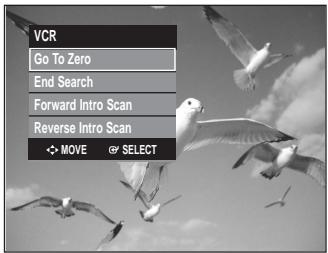 VCR Go To Zero End Search Forward Intro Scan Reverse Intro Scan MOVE SELECT