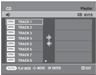 CD CD0A TRACK 1 CD0A TRACK 2 CD0A TRACK 3 CD0A TRACK 4 CD0A TRACK 5 CD0A TRACK 6 CD0A TRACK 7 CD0A TRACK 8 Anykey PLAY MODE MOVE ENTER EXIT