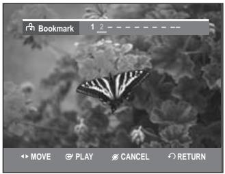 SAMSUNG DVD-VR330 - Press the ◀▶ buttons to select a bookmarked scene. - 1