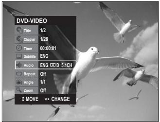 DVD-VIDEO Title 1/2 Chapter 1/28 Time 00:00:01 Subsite ENG Audio ENG D/D 5.1CH Repeat Off Angle 1/1 Zoom Off ↓ MOVE ↔ CHANGE