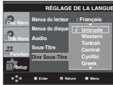 SAMSUNG DVD-1080PR - Utilisation de la langue des sous-titres de fichiers DivX - 1