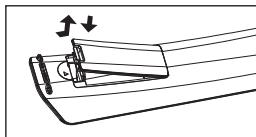 SAMSUNG DVD-1080PR - Batterijenplaatsen in de afstandsbediening - 1
