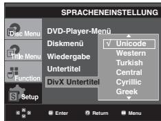SAMSUNG DVD-1080PR - DivX-Untertitel-Sprache wahlen - 1
