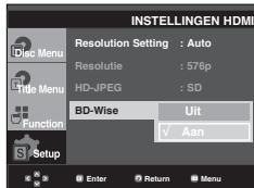 SAMSUNG DVD-1080PR - BD Wise instellen - 1