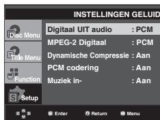 SAMSUNG DVD-1080PR - De geluidopties instellen - 2
