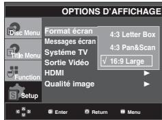 SAMSUNG DVD-1080PR - Configuration des options d'affichage - 2