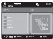 SAMSUNG DVD-C360 - Menu clips pour mp3/wma/jpeg/mpeg4/cd audio - 1