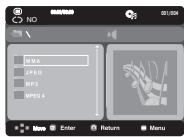 SAMSUNG DVD-C450 - Clips Menu (Menu video clip) per file MP3/WMA/JPEG/MPEG4/ CD Audio - 1