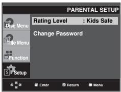 SAMSUNG DVD-F1080W - Setting Up the Rating Level - 3