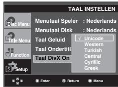 SAMSUNG DVD-F1080W - Taalkeuze voor ondertiteling voor DivX - 1