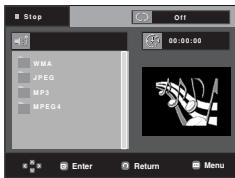 SAMSUNG DVD-F1080W - Clips Menu for MP3/WMA/JPEG/ MPEG4/CD Audio - 1