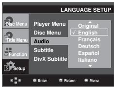 SAMSUNG DVD-F1080W - Using the Audio Language - 1
