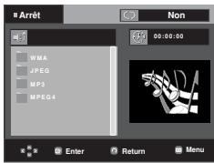 SAMSUNG DVD-F1080W - Menu clips pour MP3/WMA/JPEG/MPEG4/CD Audio - 1