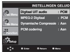 SAMSUNG DVD-F1080W - De geluidopties instellen - 2