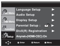 SAMSUNG DVD-F1080W - Using the Setup Menu - 2