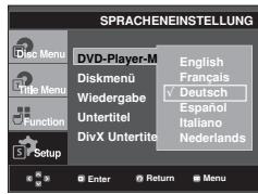 SAMSUNG DVD-F1080W - Sprache für das Player-Menü wählen - 1