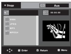 SAMSUNG DVD-F1080W - Clips-Menü für MP3/WMA/JPEG/ MPEG4/CD Audio - 1