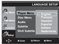 SAMSUNG DVD-F1080W - Using the Player Menu Language - 1