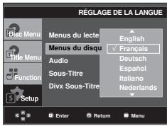 SAMSUNG DVD-F1080W - Utilisation de la langue du Disc Menu (Menu Disque) - 1