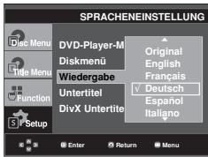 SAMSUNG DVD-F1080W - Audio-Sprache wählen - 1