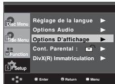 SAMSUNG DVD-F1080W - Configuration des options d'affichage - 1