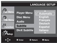 SAMSUNG DVD-F1080W - Using the Subtitle Language - 1