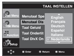 SAMSUNG DVD-F1080W - De taal van het Disc Menu (diskmenu) instellen - 1