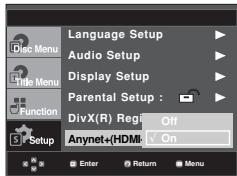 SAMSUNG DVD-F1080W - Setting Up the Anynet+ (HDMI-CEC) (DVD-F1080 only) - 3