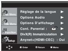 SAMSUNG DVD-F1080W - Utilisation du menu de con- figuration - 2