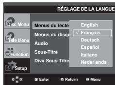 SAMSUNG DVD-F1080W - Utilisation de la langue du Menu Lecteur - 1
