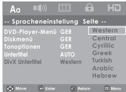 SAMSUNG DVD-H1080 - DivX-Untertitel-Sprache wahlen - 1