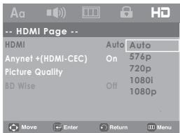 SAMSUNG DVD-H1080 - Setting Up the HDMI - 1