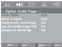 SAMSUNG DVD-H1080 - Configuration des options audio - 1