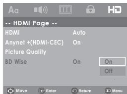SAMSUNG DVD-H1080 - Setting Up BD Wise - 2