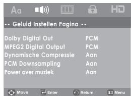 SAMSUNG DVD-H1080 - De geluidopties instellen - 1