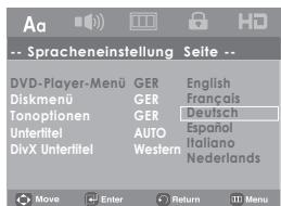 SAMSUNG DVD-H1080 - Sprache für das Player-Menu wählene - 1