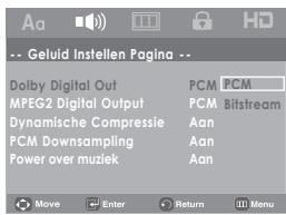 SAMSUNG DVD-H1080 - De geluidopties instellen - 2