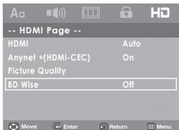 SAMSUNG DVD-H1080 - Setting Up BD Wise - 1