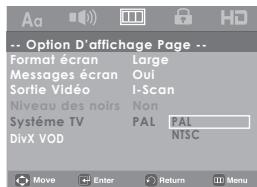 SAMSUNG DVD-H1080 - Configuration des options d'affichage - 3