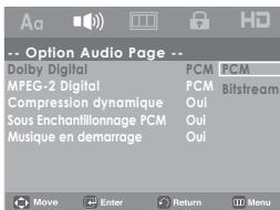SAMSUNG DVD-H1080B - Configuration des options audio - 2