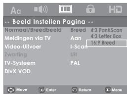 SAMSUNG DVD-H1080B - De beeldopties instellen - 2